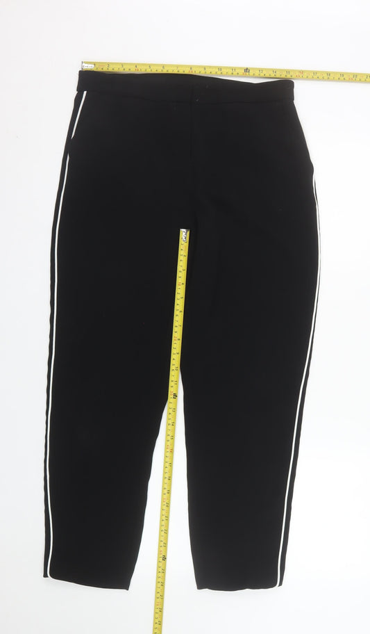 Dunnes Women Black Size 12 Stretch Stripe Trousers