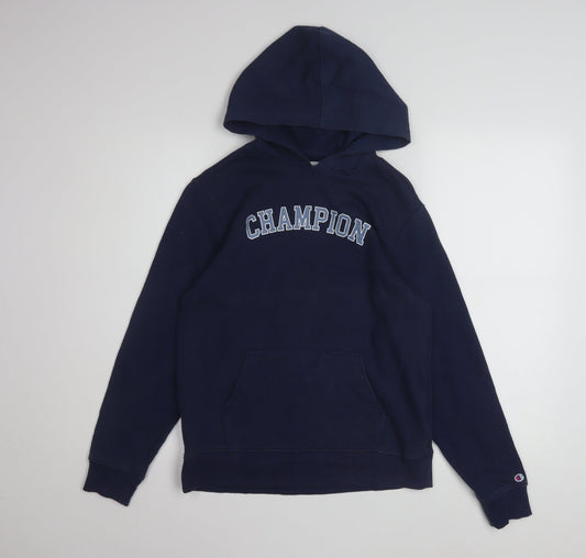 Champion Boys Blue Pullover Hoodie L (11-12 Years) Graphic Logo