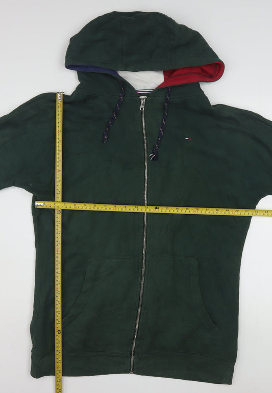 Tommy Hilfiger Men's Green Full Zip Hoodie XS Classic Style