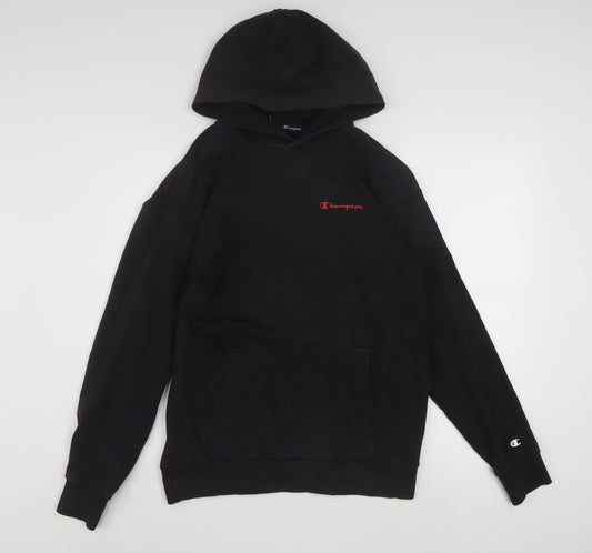 Champion Men’s Black Pullover Hoodie Small Retro Logo Fleece Sweatshirt