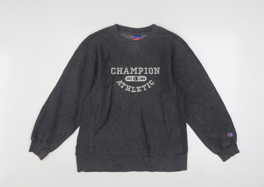 Champion Women's Grey Athletic Pullover Sweatshirt M 10/12 Cotton Blend