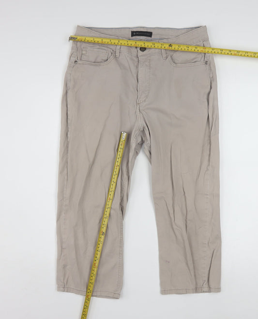 Lee Women Beige Chino Trousers Size 14 Cotton Stretch
