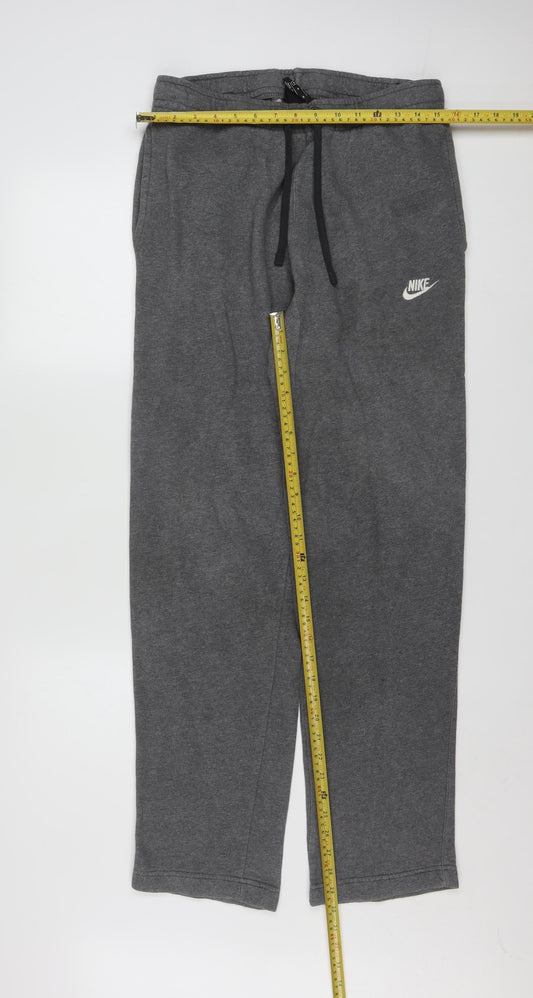 Nike Men's Grey Fleece Sweatpants M Regular Fit Drawstring Activewear