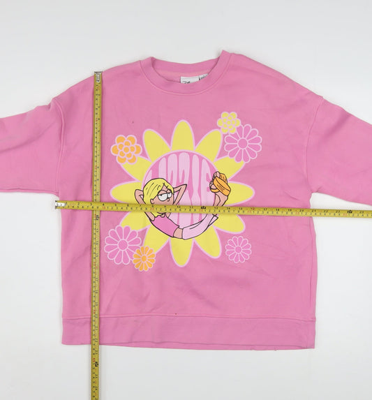 Disney Womens Pink Lizzie McGuire Graphic Pullover Sweatshirt Size S