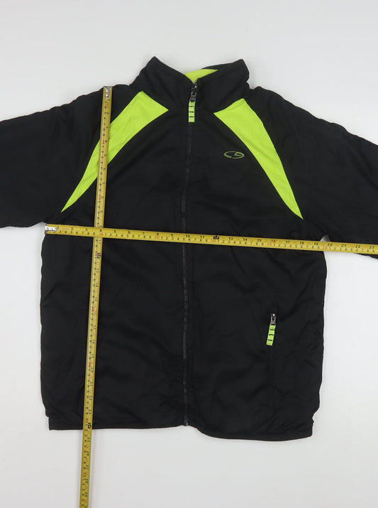 Champion Women's Black Neon Windbreaker Jacket Size 14