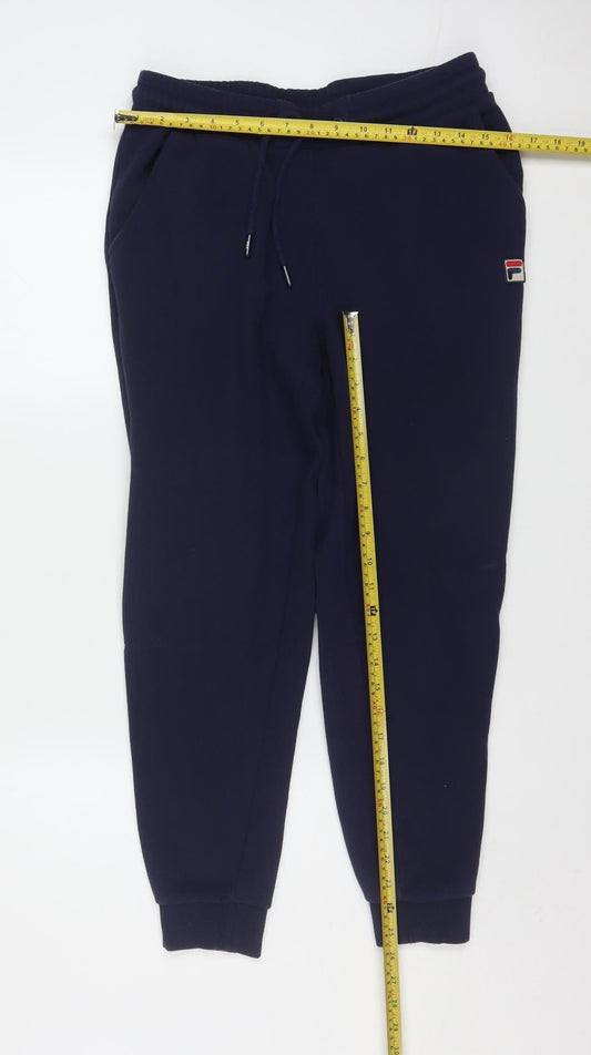 Fila Men's Navy Blue Jogger Sweatpants S Cotton Blend