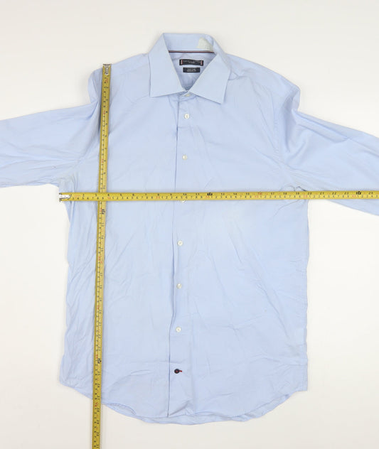 Tommy Hilfiger Men's Blue Regular Fit Long Sleeve Button-Up Shirt Size 15.75/40
