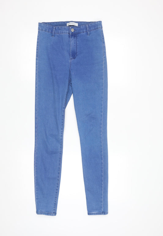 Additional front view of Denim Co women’s blue skinny jeans, size UK 10, stretch denim