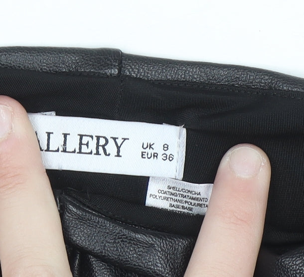 Additional view of Gallery Women’s Black Faux Leather High Rise Leggings, size UK 8