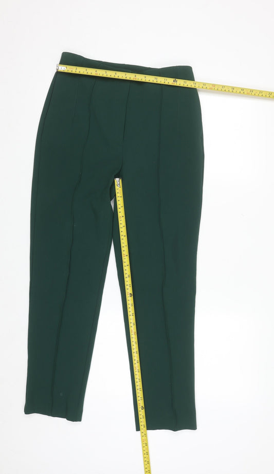 Gallery Women Green Size 8 Slim Fit Tapered Trousers