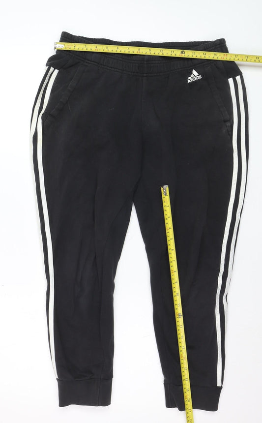 Adidas Boys Black Jogger Trousers Size 16 Years Activewear Track Pants