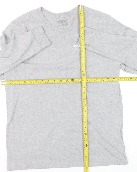 Patagonia Men's Grey Long Sleeve Regular Fit T-Shirt M