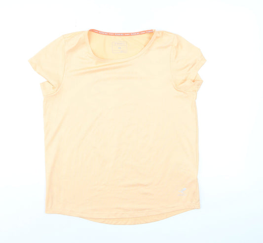 Energetics Womens Beige Running T-Shirt M Moisture Wicking Lightweight Top