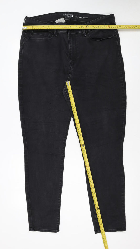 Levi's Women's Black High Rise Skinny Jeans Size 16 Stretch Denim