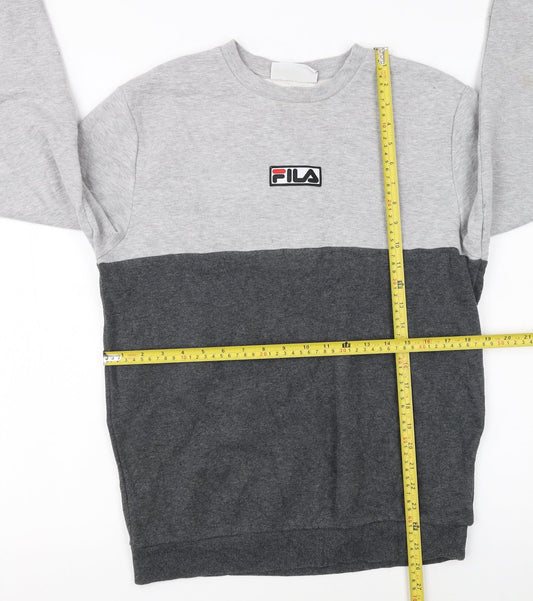 Fila Men’s Grey Regular Fit Crew Neck Pullover Sweatshirt S