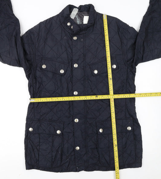 Barbour Womens Blue Quilted Mid-Length Jacket L Lightweight Outdoor