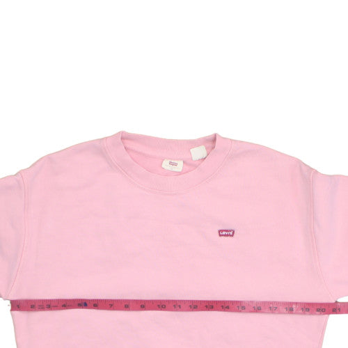 Levi's Women Pink Crew Neck Pullover Sweatshirt XS Cotton Blend