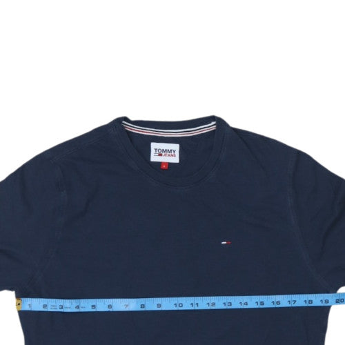 Tommy Jeans Men's Navy Blue Small Cotton Crew Neck T-Shirt