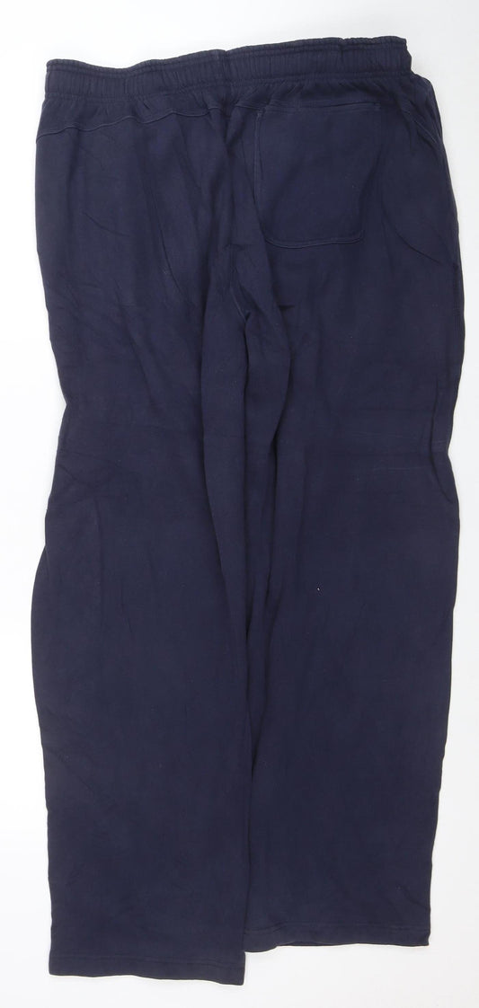 Reebok Men’s Blue Fleece Sweatpants L Regular Straight Fit