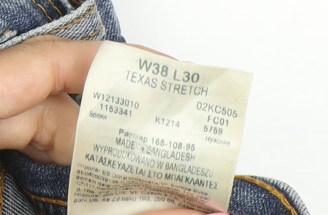 Wrangler Men’s Blue Texas Stretch Regular Straight Jeans W38 L30