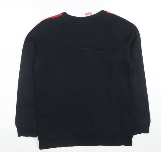 Adidas Boys Black Sweatshirt 11-12 Years Pullover Crew Neck Sports Top