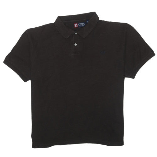 Chaps Men's Black XL Cotton Short Sleeve Polo Shirt