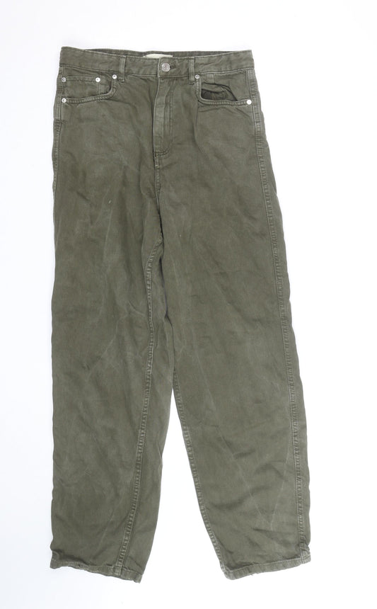 Mango Men's Green Straight Jeans Size S Regular Fit Denim