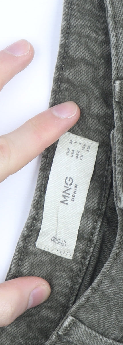 MNG Men's Green Straight Jeans Size S Regular Fit Denim
