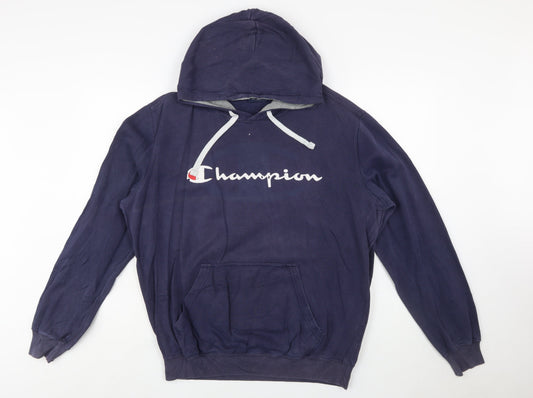 Champion Men's Blue Pullover Hoodie XL Fleece Logo Sportswear