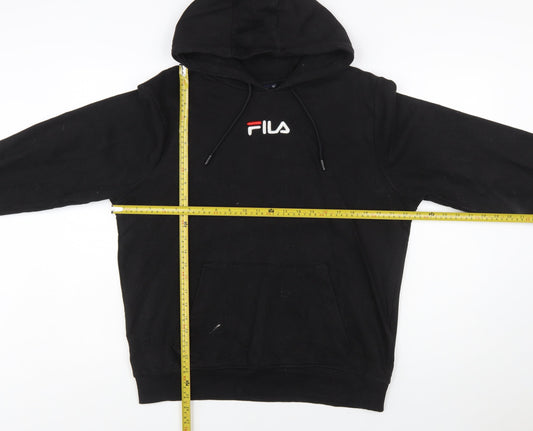 Fila Men's Black Pullover Hoodie M Logo Graphic Sweatshirt