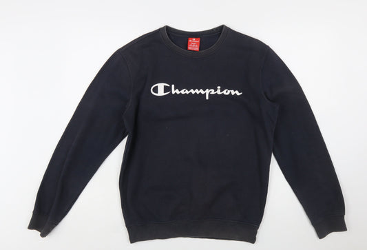 Champion Men's Black Small Crew Neck Pullover Sweatshirt