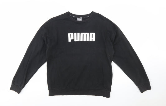 Puma Womens Black Crew Neck Pullover Sweatshirt Size 14