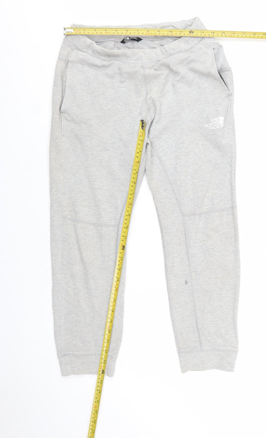 The North Face Boys Grey Jogger Sweatpants Size L Elastic Waist Comfort