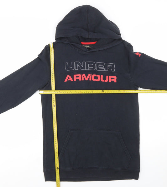 Under Armour Boys Black Pullover Hoodie YXL Loose Fit ColdGear