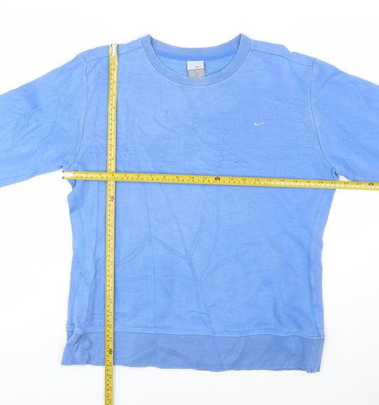 Nike Women Blue XL Crew Neck Long Sleeve Pullover Sweatshirt