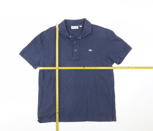 Lacoste Men’s Blue Cotton Short Sleeve Polo Shirt Size M