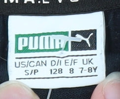Brand and care label for Puma boys’ black full zip fleece hoodie 7-8 years