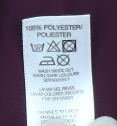 Additional view of Dunnes Women’s Purple Chiffon 3/4 Sleeve Pleated Tunic Blouse, size UK 10