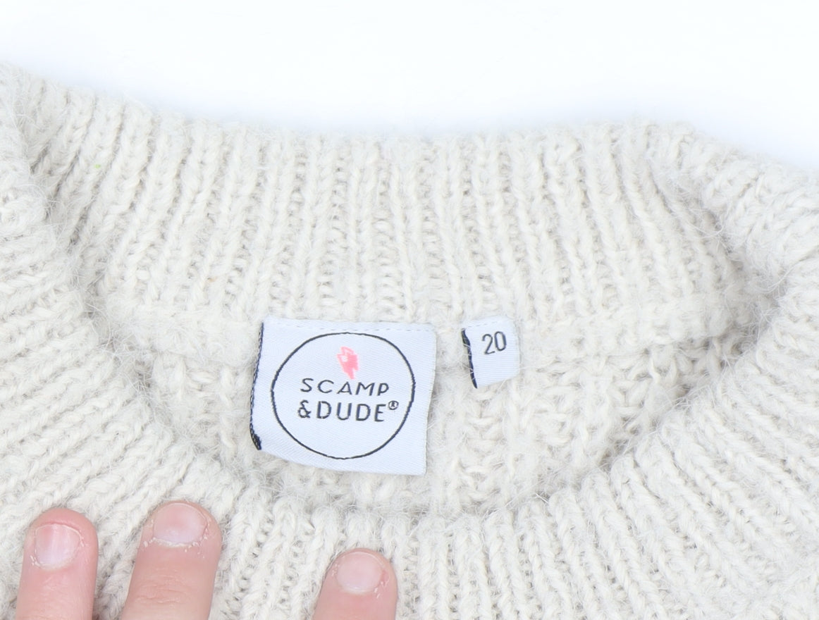 Scamp & Dude Women’s Ivory Cable-Knit Pullover Jumper Size 20
