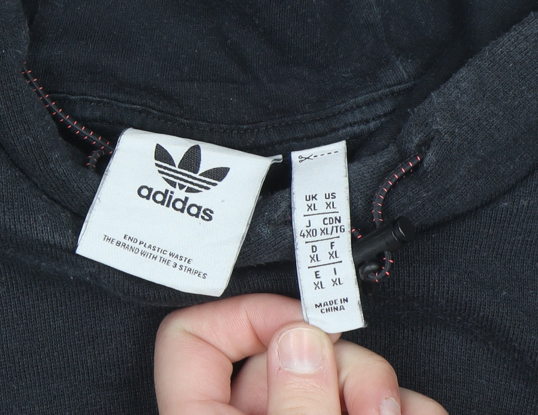 Additional view of Adidas Adventure Black Cotton Hoodie women’s xl pullover logo sweatshirt