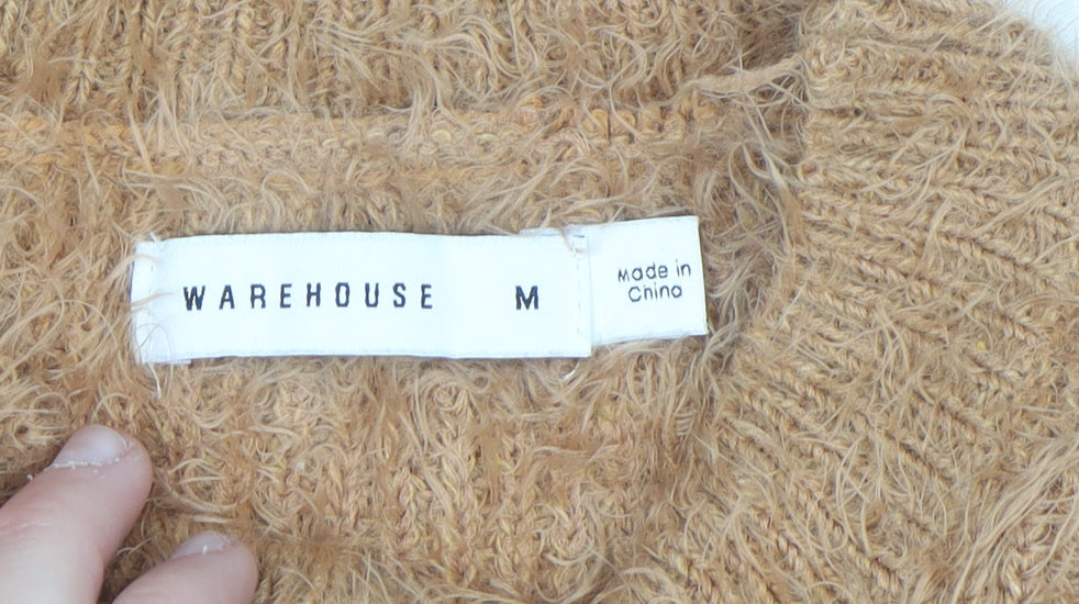 Warehouse Women Beige Sleeveless Knit Vest Jumper M
