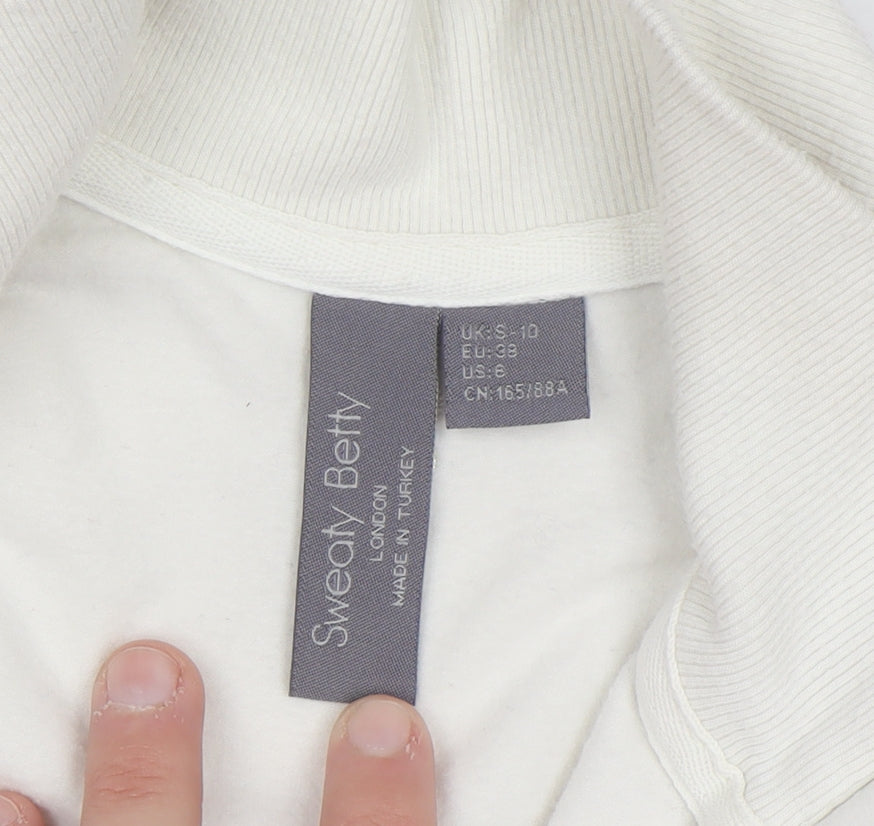 Sweaty Betty Women's White 1/2 Zip Pullover Sweatshirt Size 10
