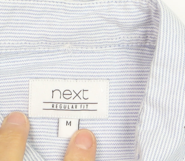 Next Men's Blue Regular Fit Button-Down Cotton Dress Shirt Medium