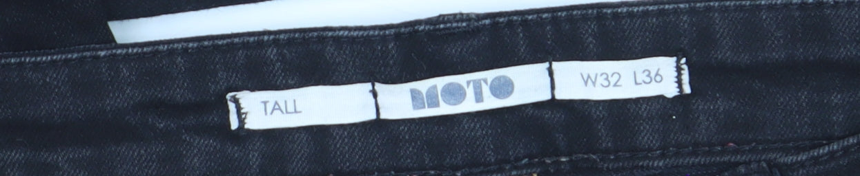 Moto Womens Black Tall Skinny Jeans Size 16 Long 32W 36L Cotton Stretch