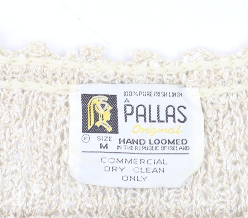 Pallas Original Women Beige Linen Hand Loomed Crochet Camisole M