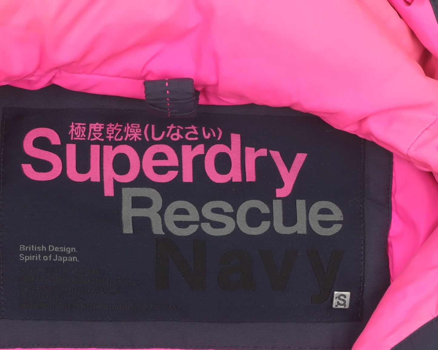 Superdry Women’s Navy Hooded Fur Trim Parka Coat Size S
