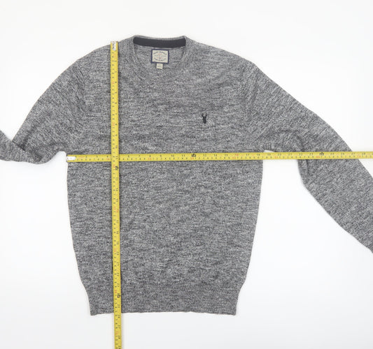 Next Men's Grey Cotton Blend Crew Neck Pullover Jumper XS