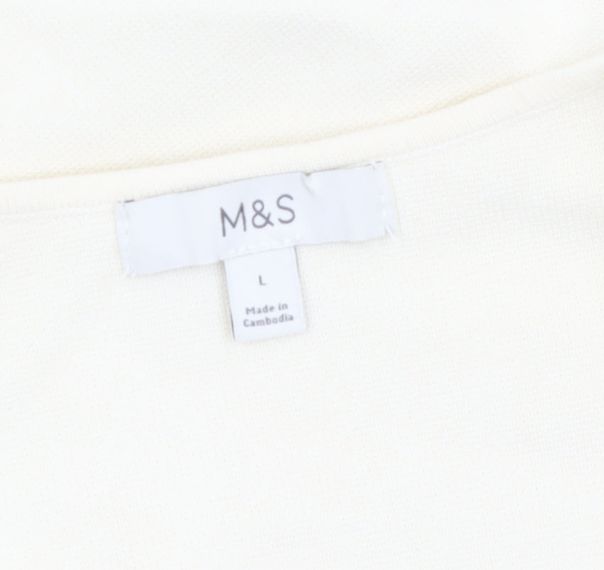 Marks and Spencer Women’s Ivory V-Neck Button Cardigan L