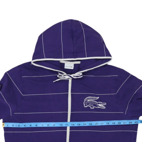 Lacoste Men’s Blue Striped Full Zip Hoodie Size 2XL Cotton