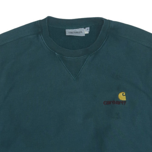 Carhartt Men Green Crew Neck Pullover Sweatshirt M Regular Fleece